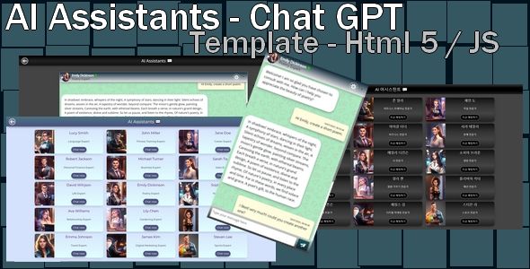 AI Assistants Chat GPT 16k | HTML5/JS Template