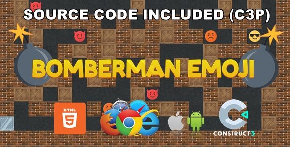 Bomberman Emoji - Desktop/Mobile - HTML5 Game - (C3P)