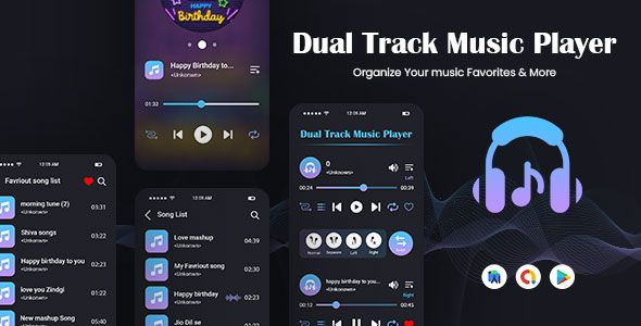 Dual Track Music Player - Dual Audio Player - Duo Music Player - Two Multi Songs Songs Play Together