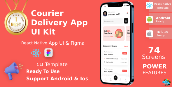 Fast Courier Online Service App ANDROID + IOS + FIGMA