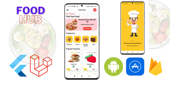 Flutter Food Hub | Food Delivery App with Admin Panel