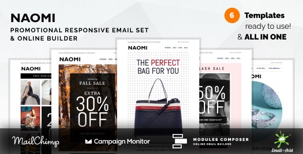 Naomi - Promotional Email Templates Set