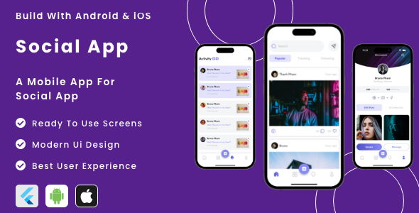 Social App - Flutter Mobile App Template
