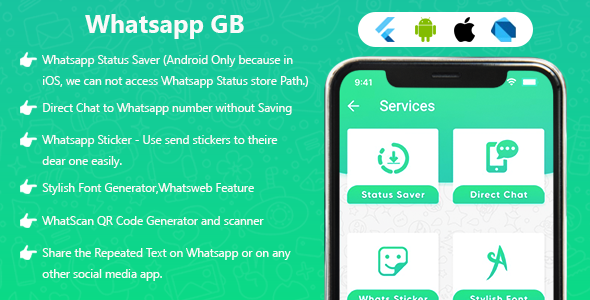 WhatsApp Tools Pro - DM - Stylish Fonts - QR Generator, Scaner  - Admob Ads - Flutter(iOS & Android)