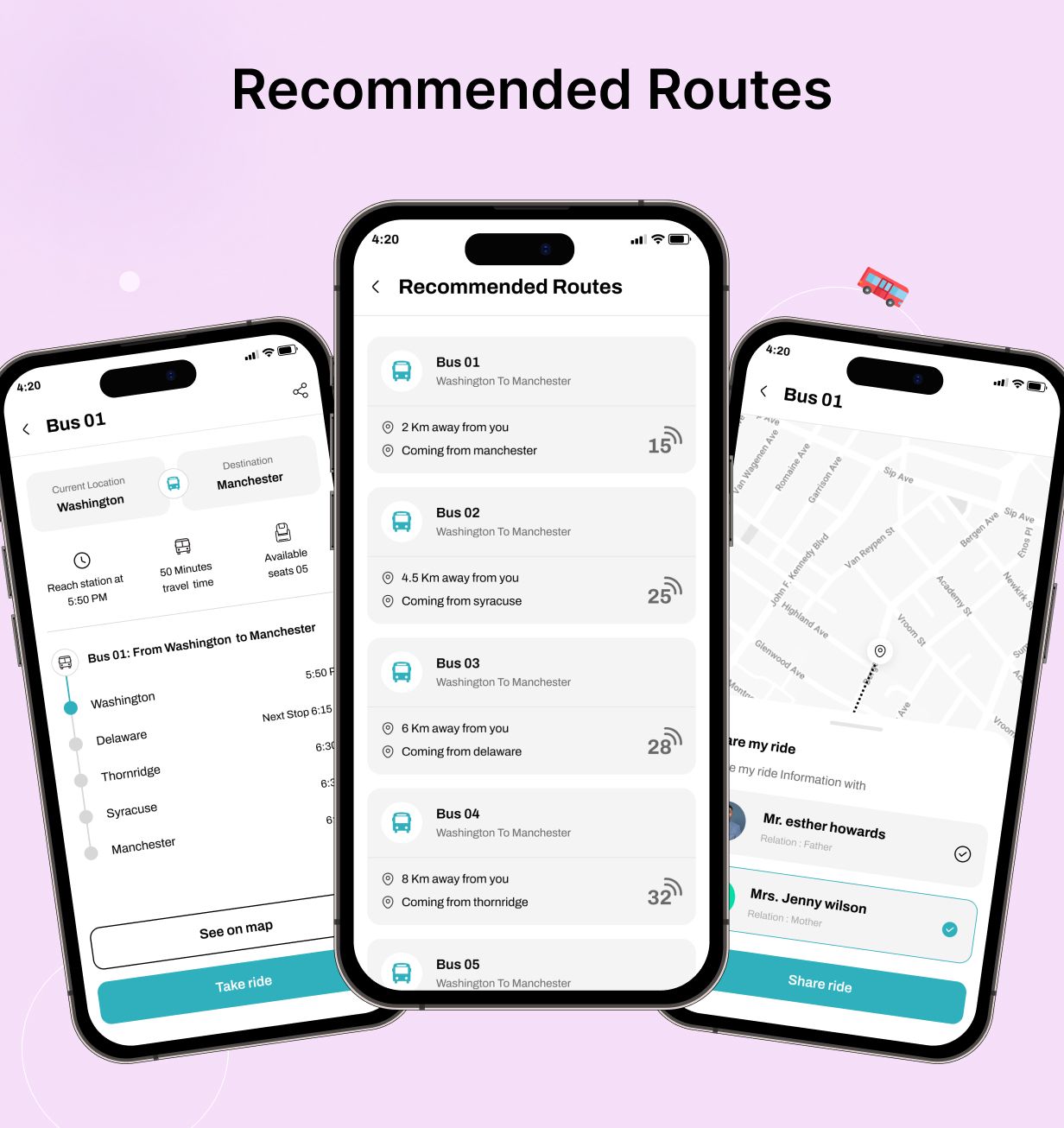 BusTracker UI Template: Online BusTracking App in Flutter(Android, iOS) | GoBusGuide App - 9