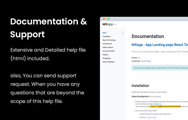 documentation of template