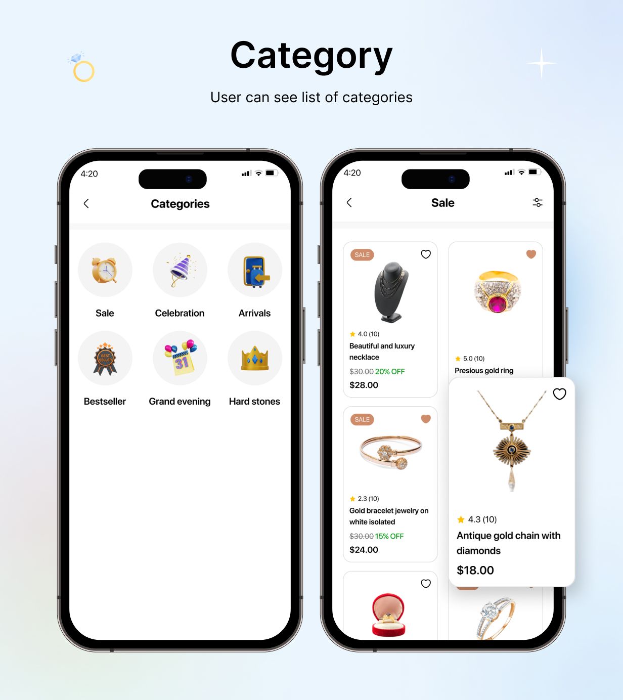 JewelLuxe E-commerce UI Template: Jewellery Shopping App in Flutter(Android, iOS) | OrnamentHub App - 8