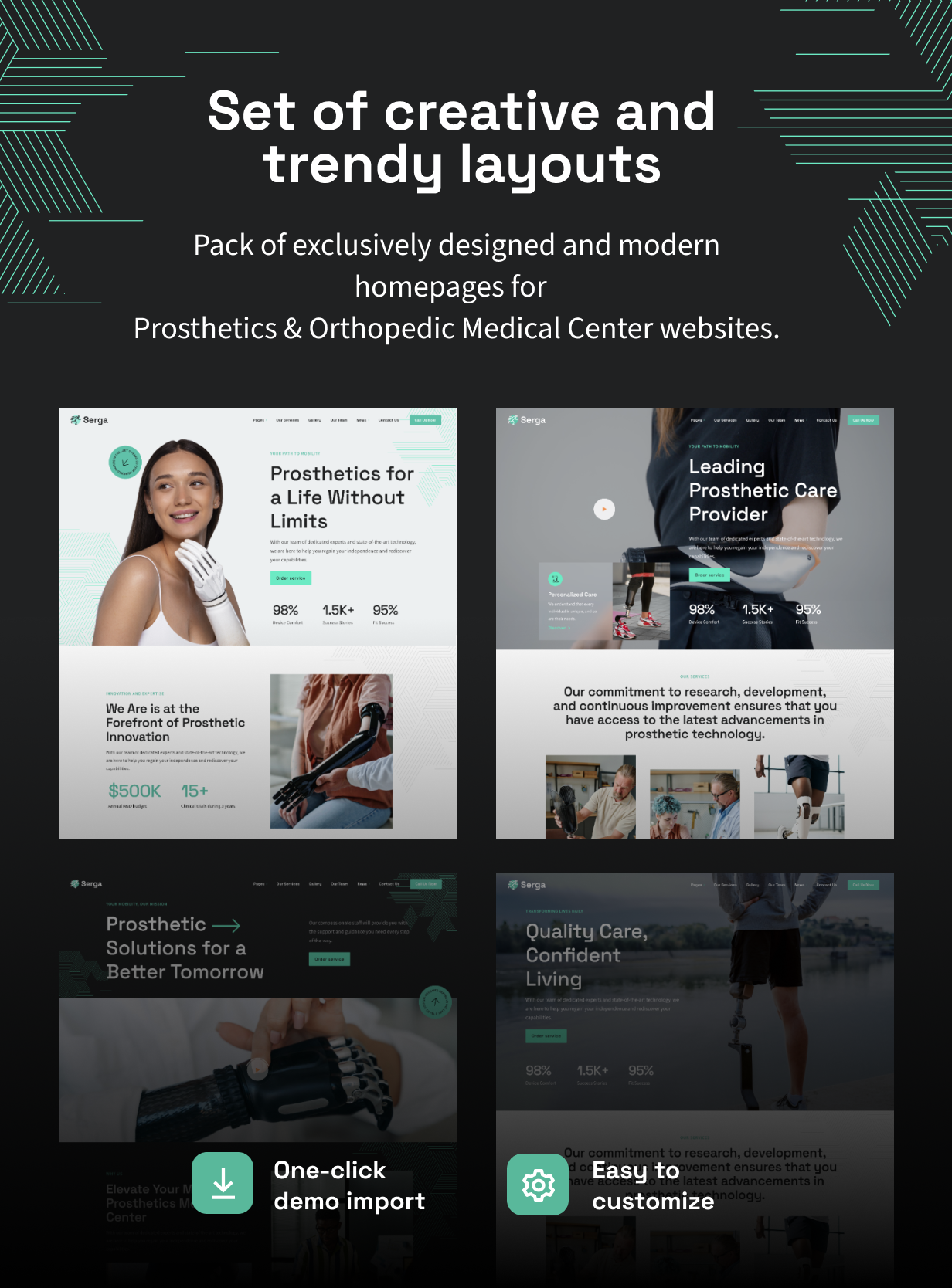 Serga - Prosthetics Medical Center WordPress Theme