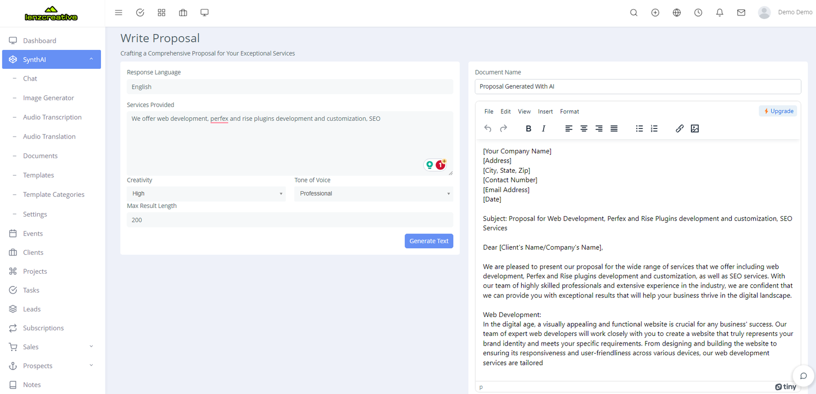 SynthAI - AI Module For Rise CRM - 3
