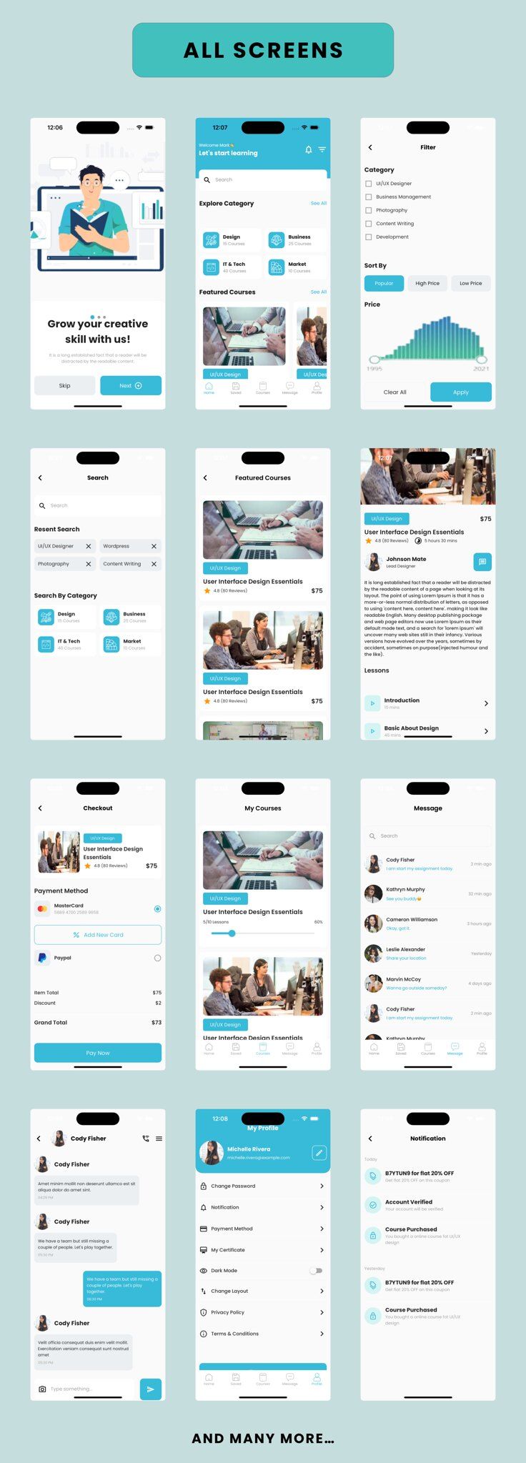 LMS App - Online Learning Management Course App Flutter | Android | iOS Mobile App Template 