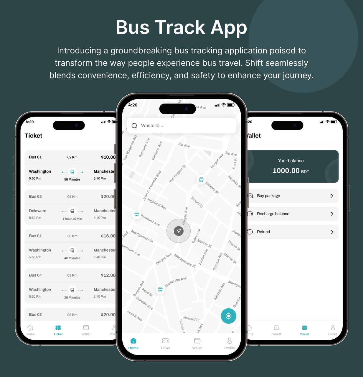BusTracker UI Template: Online BusTracking App in Flutter(Android, iOS) | GoBusGuide App - 5