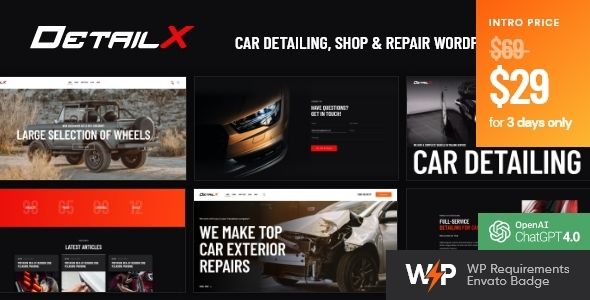 DetailX - Car Detailing, Shop & Repair WordPress Theme image