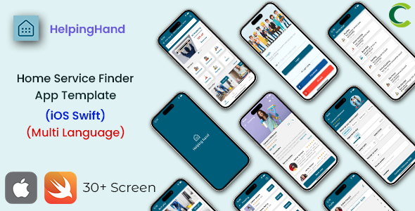 Home Service Finder App Template in iOS Swift | HelpingHand | Multi Language