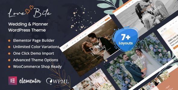 Lovebite - Wedding & Planner WordPress Theme Wordpress Wedding