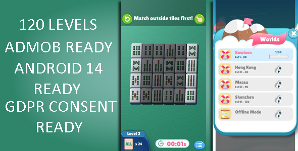 Mahjong 3D Matching Puzzle (Gameplay Android) 