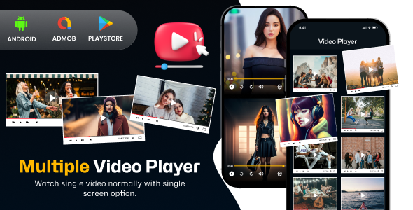 Multi Screen Video Player - Multi Screen View Player - Admob - Android App image