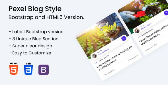 Pexel Blog Style - Bootstrap and HTML5 Version