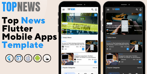 Top News Flutter Mobile Apps Template