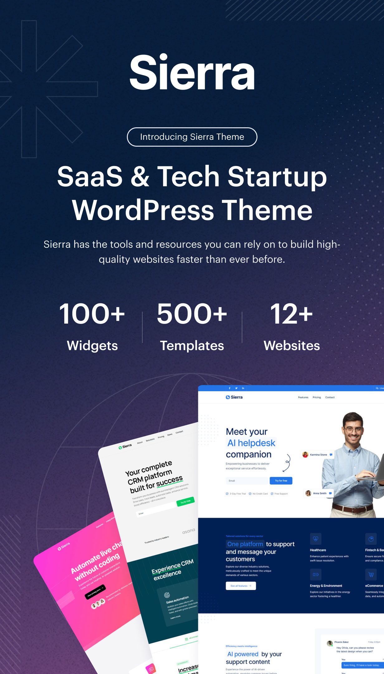 Sierra - SaaS & Tech Startup Elementor WordPress Theme - 2