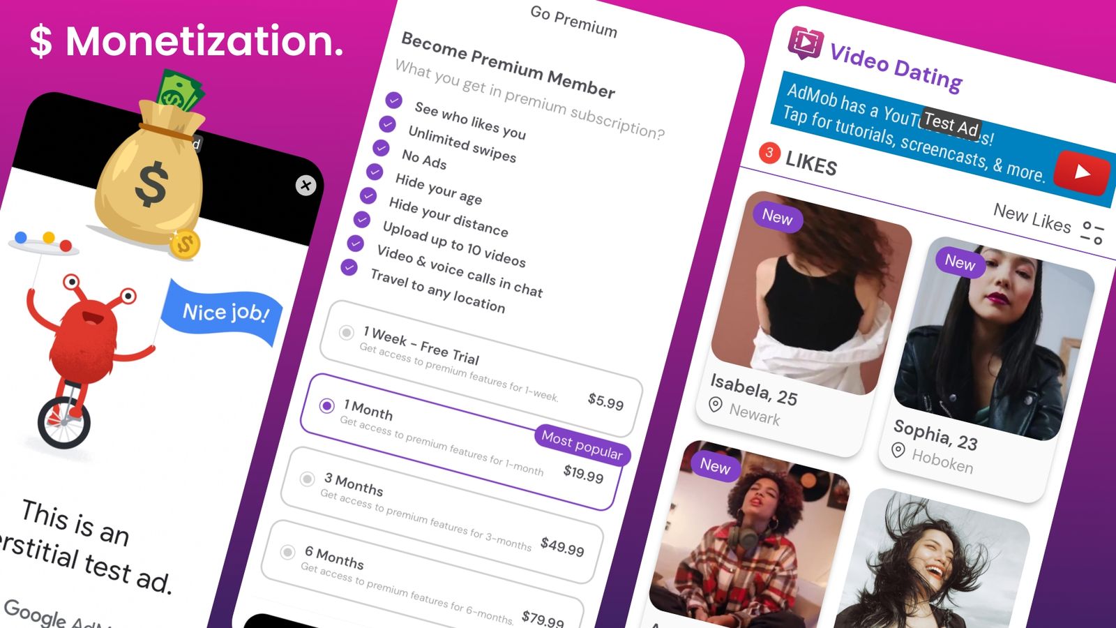 Monetization features