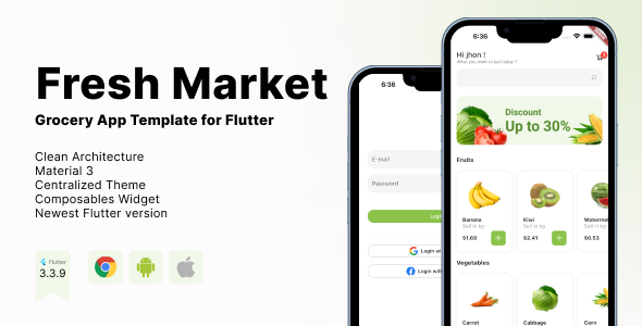 Flutter grocery shop template [Fresh Market] - 1