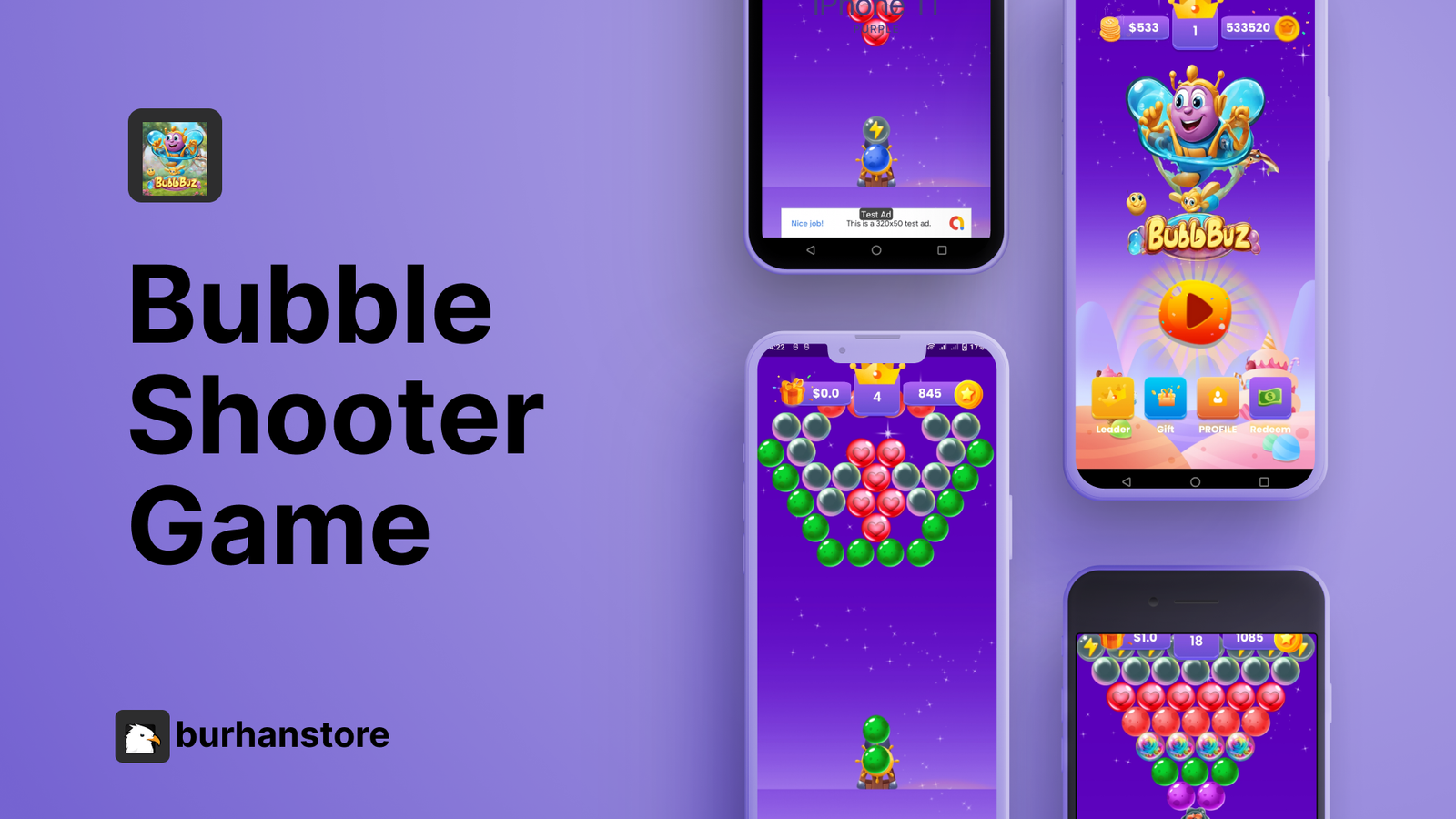 Bubb Buz Bubble Shooter Game - Android Studio Project - 6