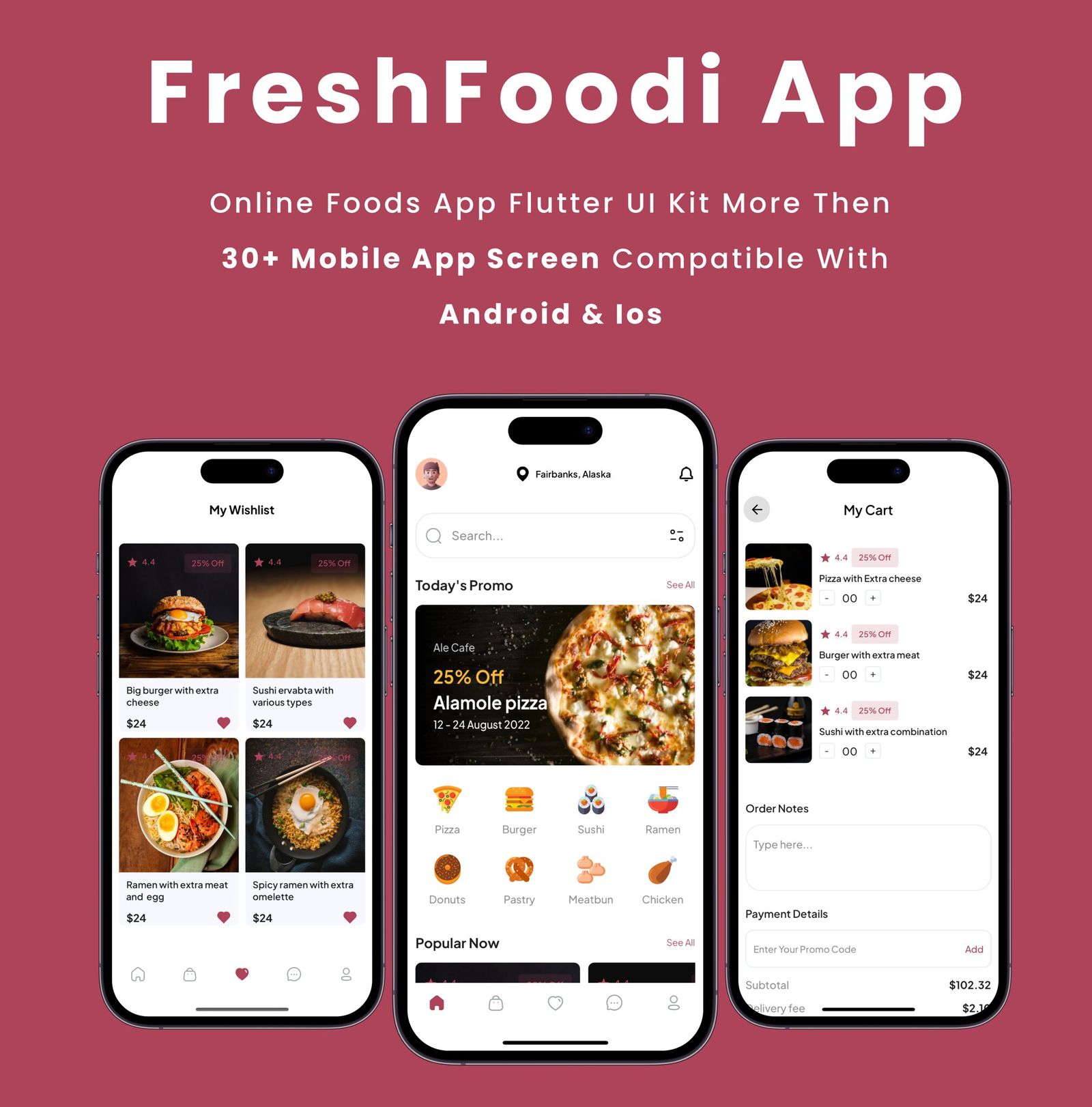 FreshFoodi App - Online Restaurant Food Ordering Flutter App | Android | iOS Mobile App Template