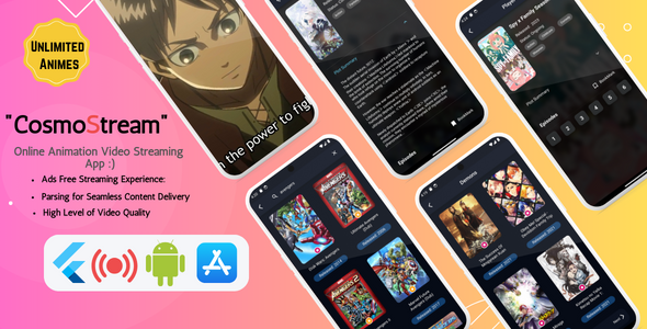 4 flutter anime app templates and full applications code.market