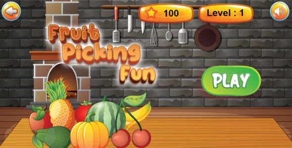 Fruit Picking Fun Game- Educational Game- Memory Game (HTML5, Android) and Construct 3 Game