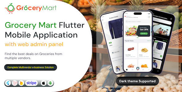 GroceryMart -  Multivendor Grocery Management App With Admin Panel