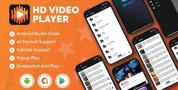 HD Video Player | SX Video Player | Android Full Application with documentation | Admob Ads image