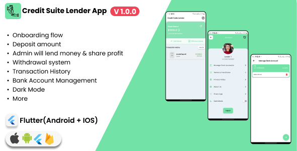 Lender App for Credit Suite (Flutter Android + IOS)