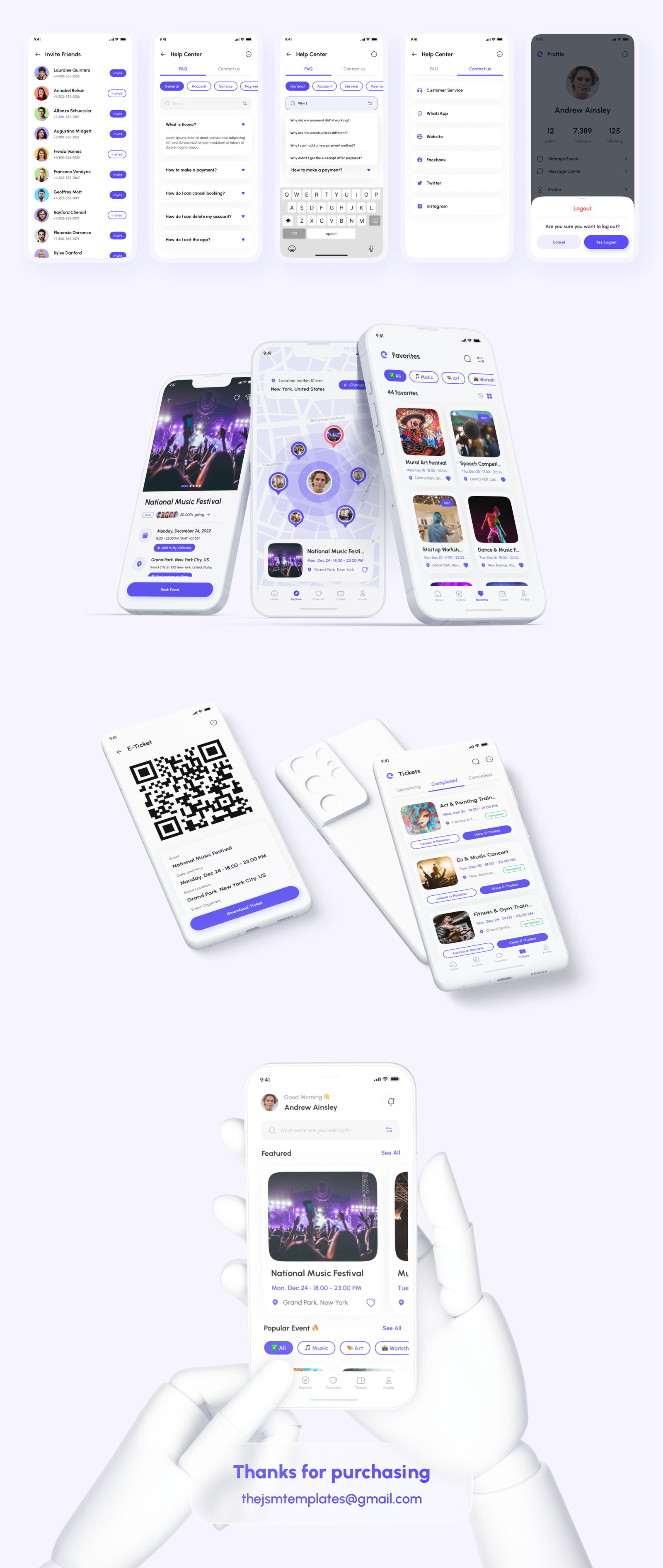 Evano-Event Booking React Native CLI Ui Kit