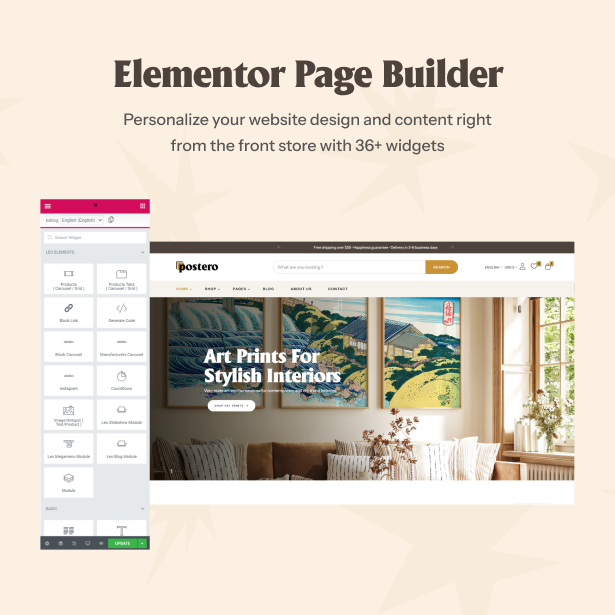 Front-end Real-time Editing with Elementor Page Builder