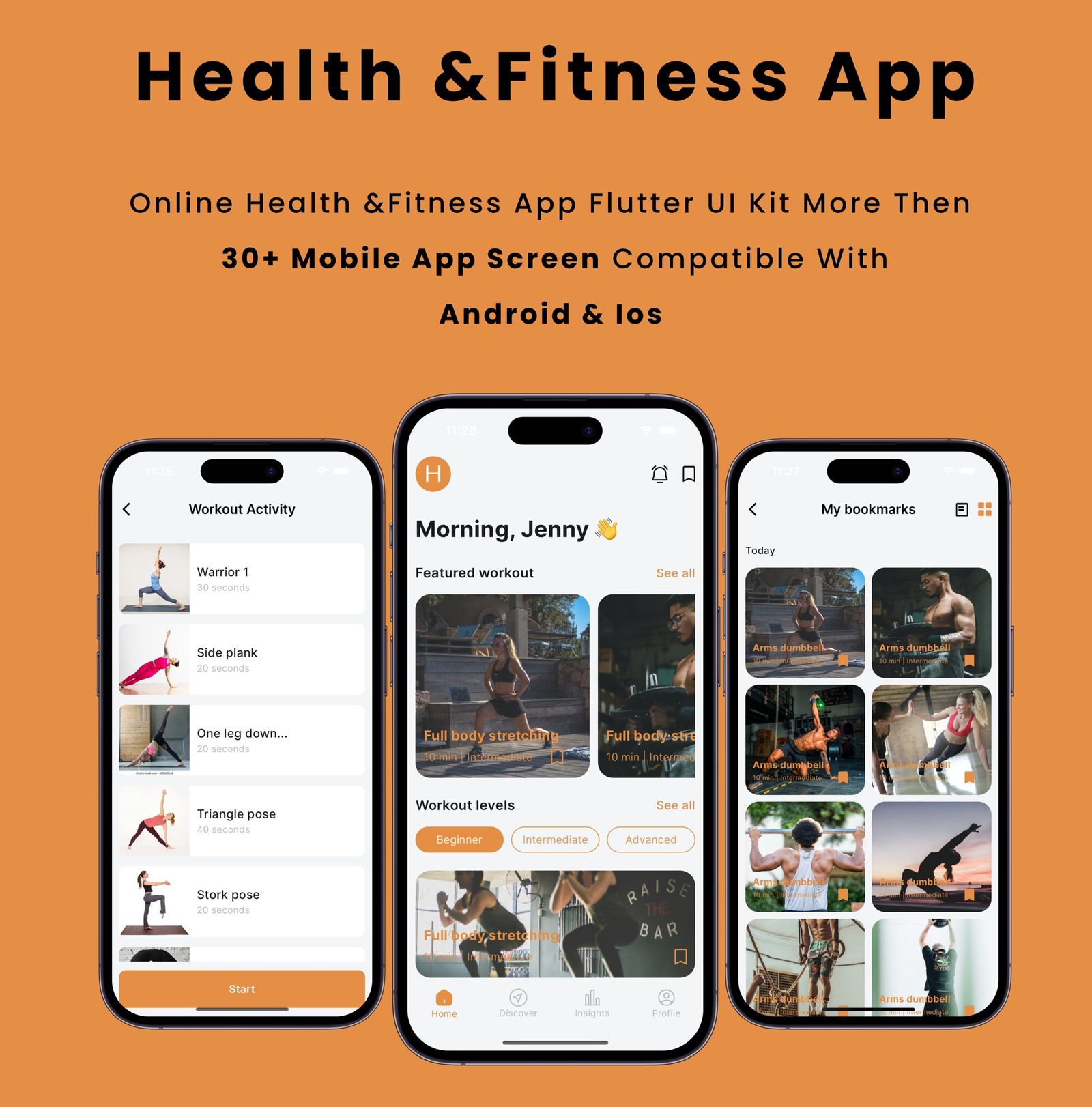 HealthWorkOut App - Fitness Workout | Plan Tracker Flutter App | Android | iOS Mobile App Template