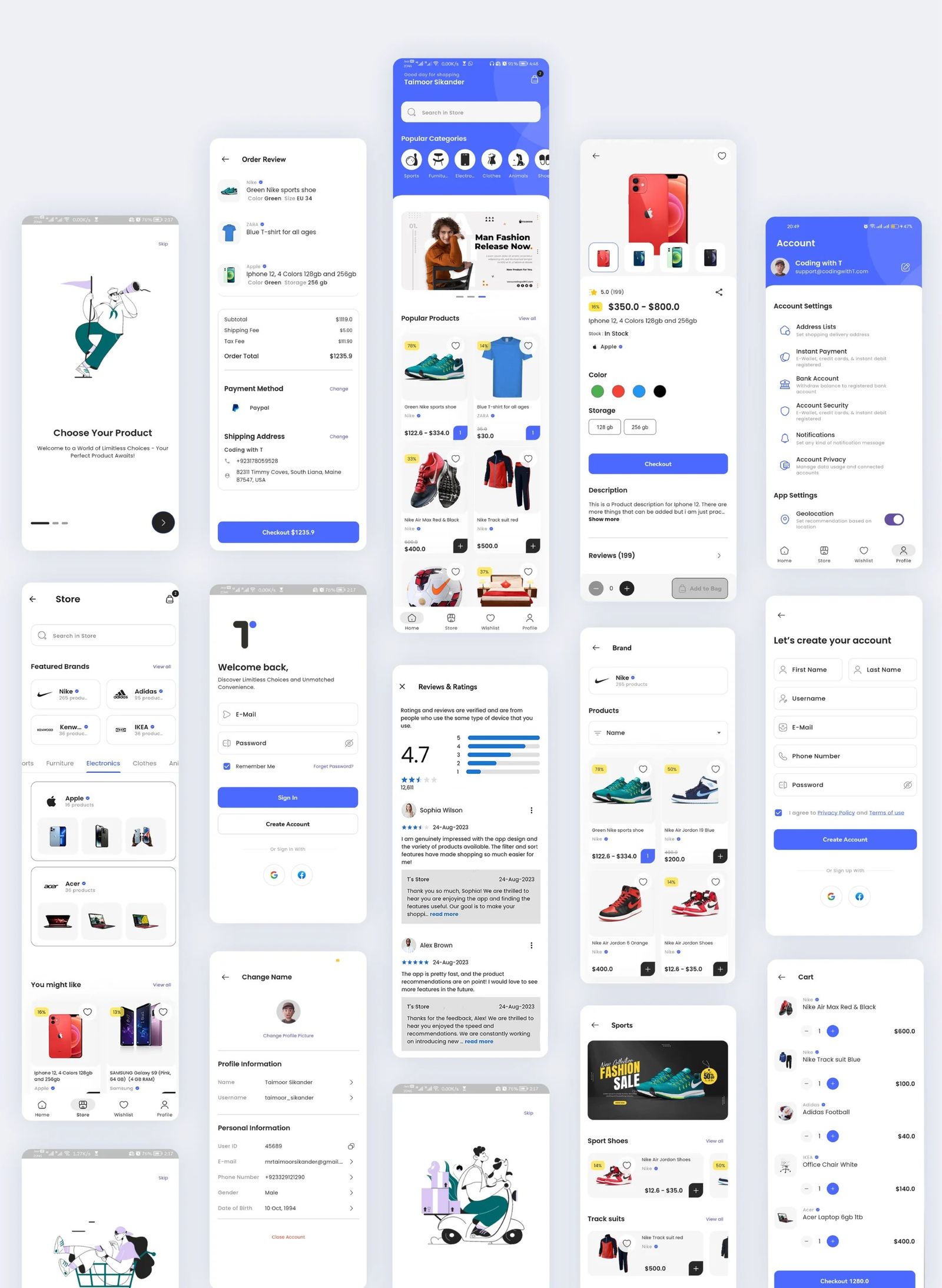 Coding with T Flutter E-Commerce App UI Design Light Mode