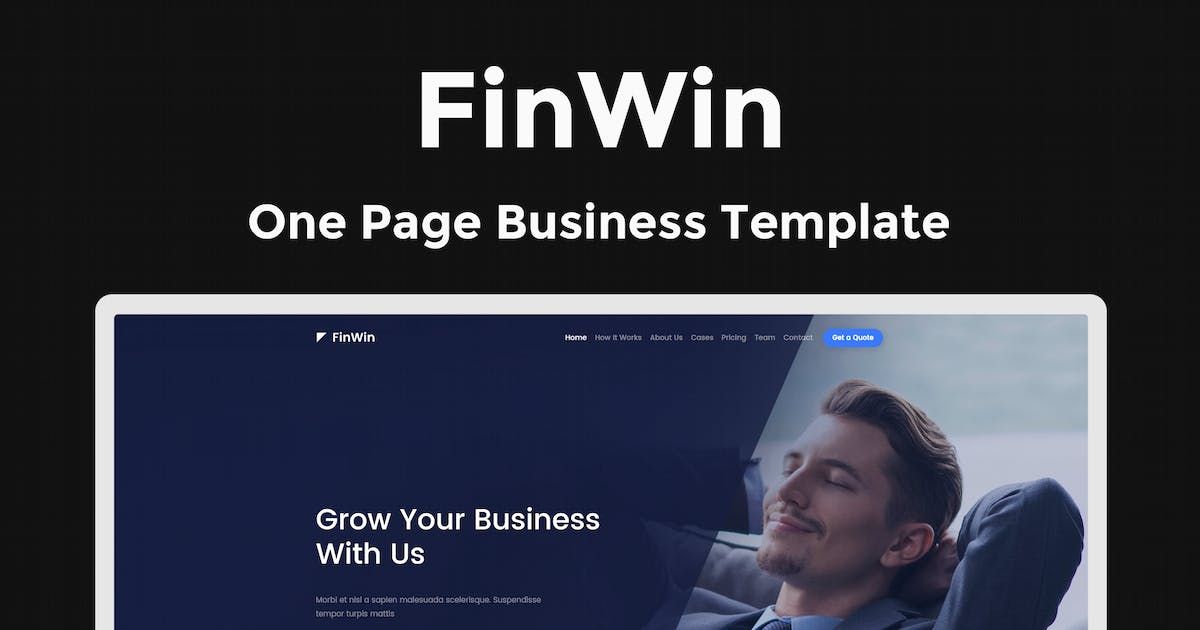 FinWin - One Page Business Finance Template