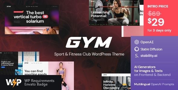 GYM | Sport & Fitness Club WordPress Theme