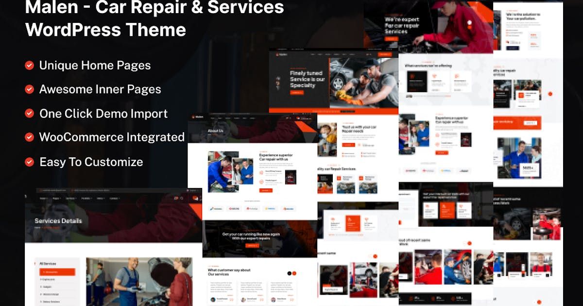 Malen - Car Service & Repair WordPress Theme