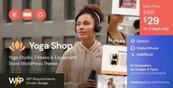 Yoga Shop - A Modern Sport Clothing & Equipment Store WordPress Theme