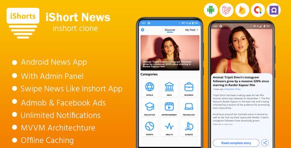 iShort News : Android News App with Admin Panel