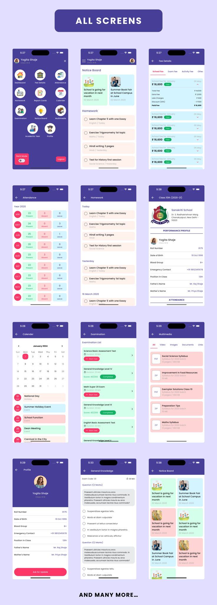 Schoolexpress App - Online School Management Flutter App | Android | iOS Mobile App Template