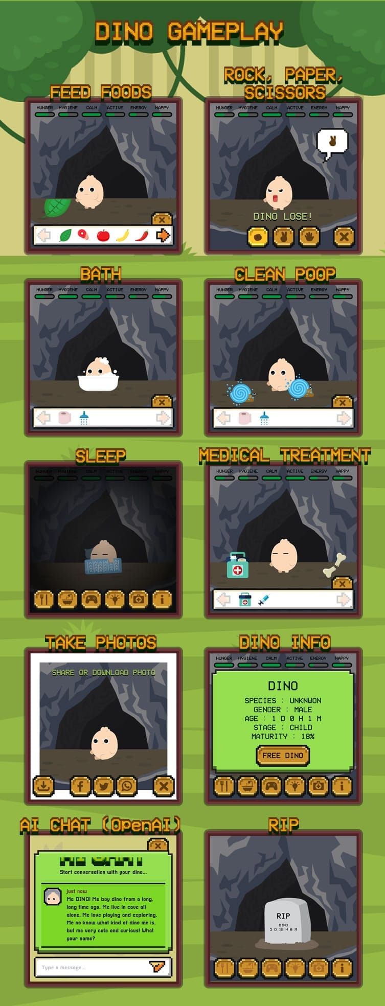 Pocket Dino (AI Chat) - HTML5 Game - 2