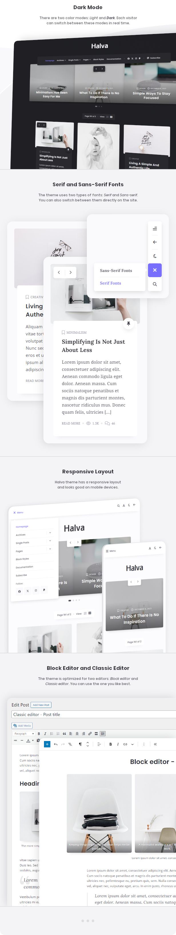 Halva WordPress Theme - Main Features 2