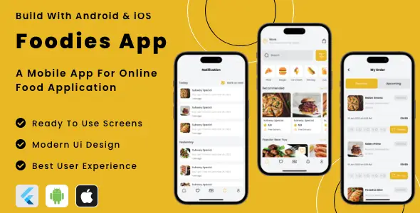 Food App - Online Ultimate Food Ordering Flutter App | Android | iOS Mobile App Template