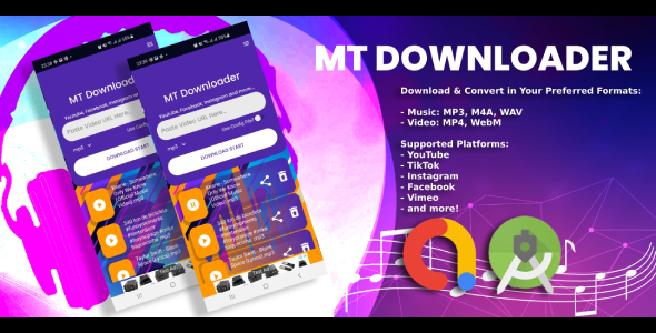 MT Downloader - Download and Convert Videos from YouTube, Instagram, Facebook, TikTok, Pinterest and