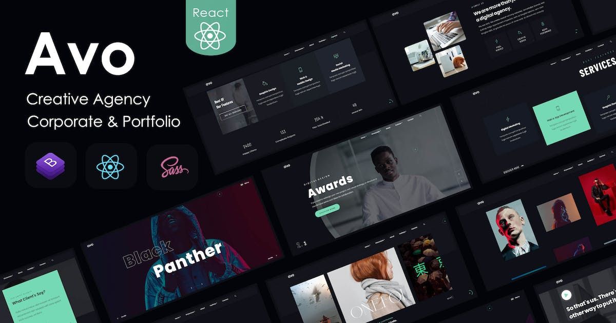Avo - React Creative Agency & Showcase Portfolio