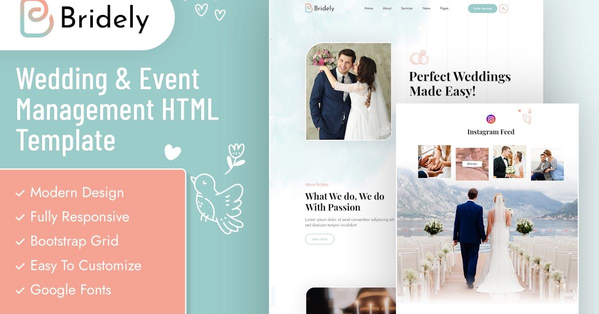 Bridely | Wedding & Event Management HTML Template