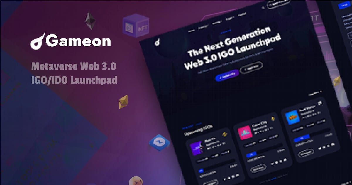 Gameon - Metaverse IGO Launchpad HTML Template