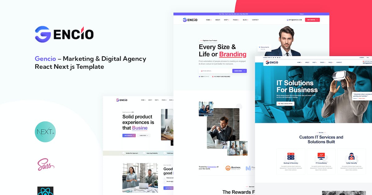 Gencio – Marketing & Digital Agency React Next js